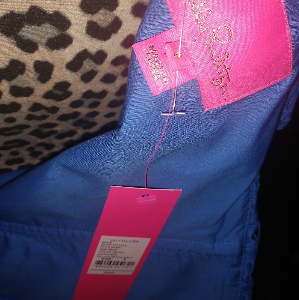 New Lilly Pulitzer Josey Costal Blue One Shoulder - Picture 8 of 8